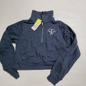 All In Motion 1/2 Zip Sweatshirt - Women's XS Navy Blue Paddle Club Pickleball.